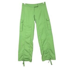 Nike Pants Womens‎ 4-6 Small Green Sphere Dry Stripe Cargo Low Rise Ruched Ankle